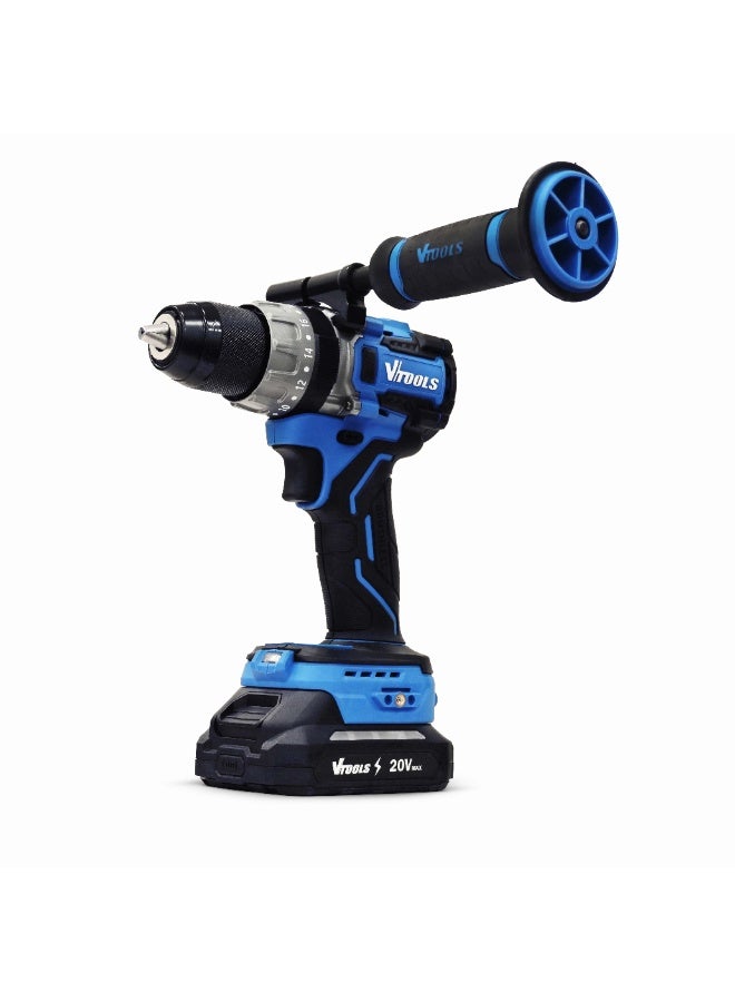 VTOOLS 20V Brushless Impact Drill with 2x2.0Ah Batteries and Charger - Image 3