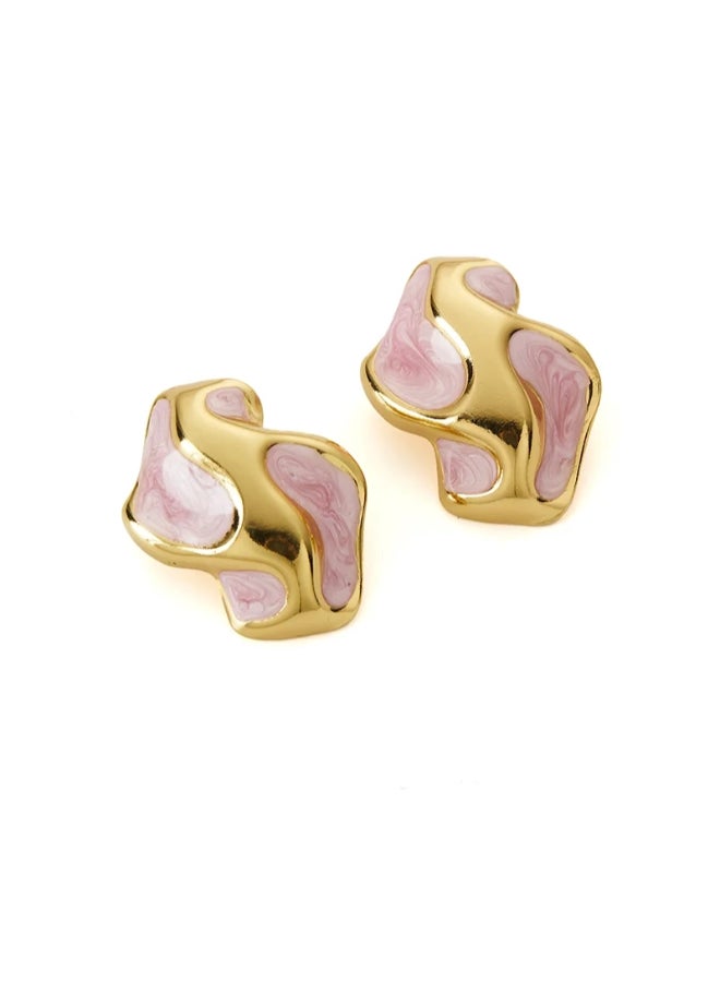 The Black Pearl Accessories Golden Pink Stainess Steel Earring - Image 1