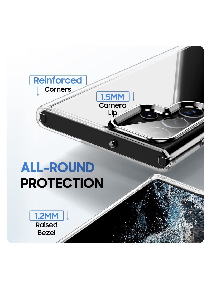 راكسوم حالة السيليكون الناعمة الناعمة الشفافة الشفافة معززة الصدمة-امتصاص الهاتف الخلوي مرنة ل Samsung Galaxy S23 Ultra (Clear) - Image 4