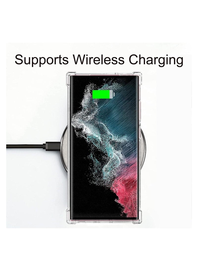 راكسوم حالة السيليكون الناعمة الناعمة الشفافة الشفافة معززة الصدمة-امتصاص الهاتف الخلوي مرنة ل Samsung Galaxy S23 Ultra (Clear) - Image 2