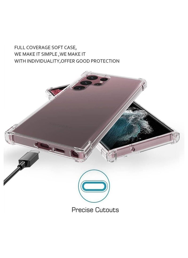 راكسوم حالة السيليكون الناعمة الناعمة الشفافة الشفافة معززة الصدمة-امتصاص الهاتف الخلوي مرنة ل Samsung Galaxy S23 Ultra (Clear) - Image 3