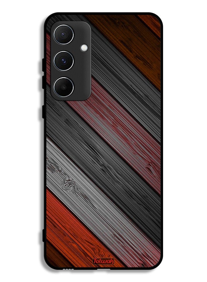 Tolwak Samsung Galaxy A55 5G Protective Case Cover Colored Wooden Pattern  - Image 1