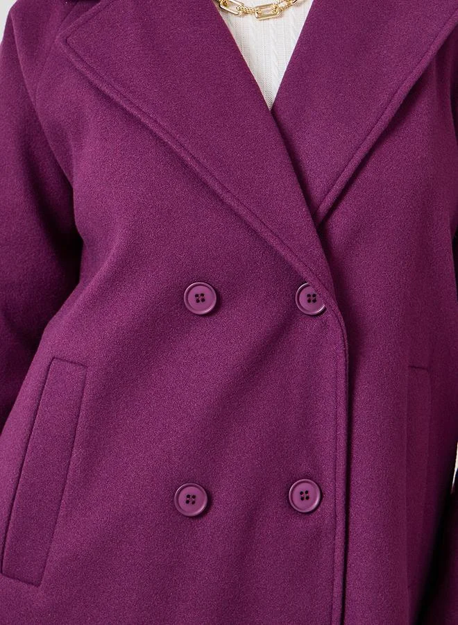 Styli Oversized Double Breasted Wool Like Midi Coat