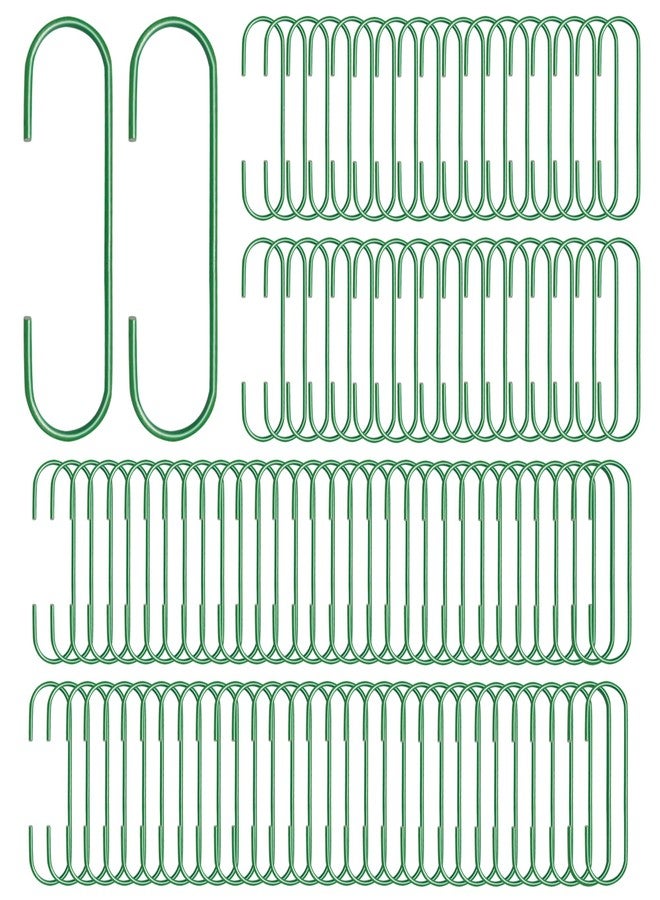 Quacc 100 PCS Green Bauble Hooks Metal Ornament Hooks for Christmas Tree Wreaths Home Kitchen Party Decoration (Green) - Image 1