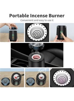 GREEN LION USB Mini Type-C Power Rechargeable Incense Burner for Car and Home Black 9.8 x 6.7 x 7.4cm  - Image 2