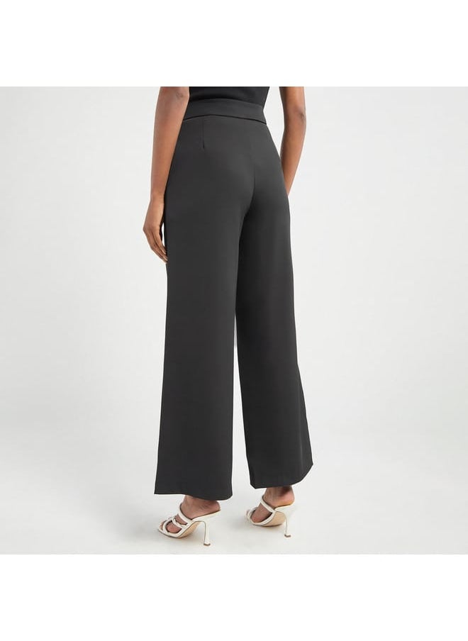Splash FAV - Solid Wide Leg Pants with Pockets - Image 1