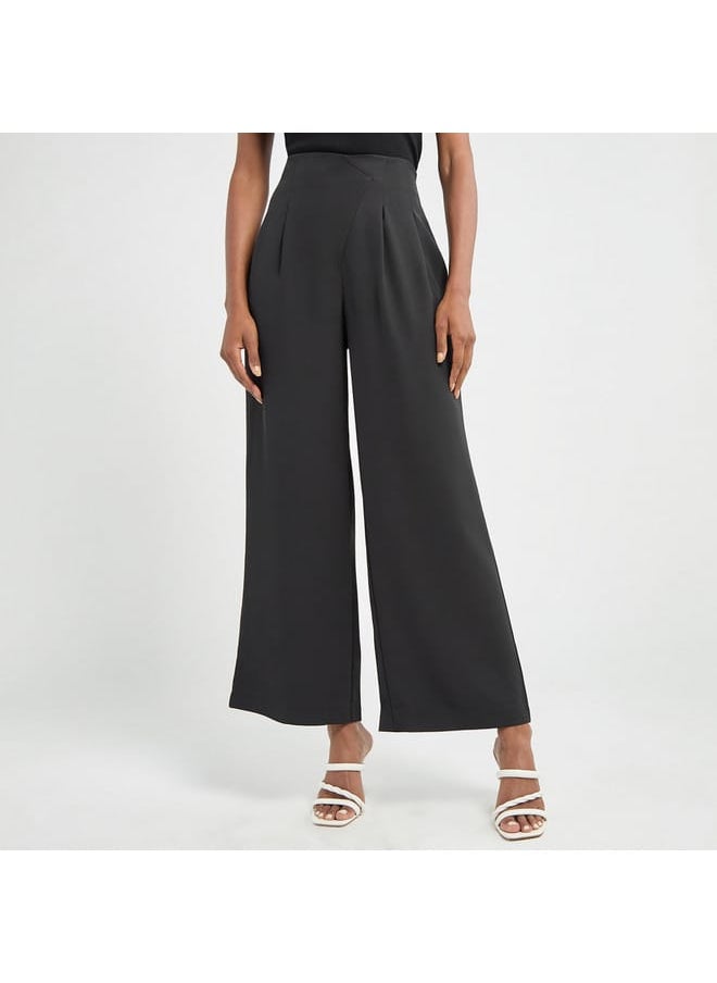 Splash FAV - Solid Wide Leg Pants with Pockets - Image 1