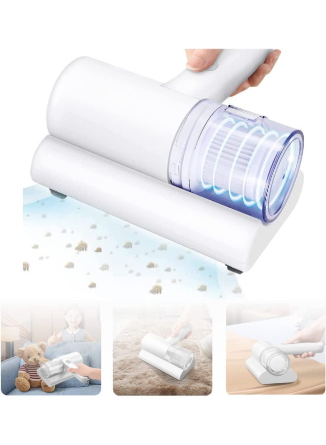 SHOPI Portable Electrical Mites Remover Dust Collector Handheld Wireless Vacuum Cleaner Household Home Instrument Mini Sterilizer Rechargeable Brush with Large Suction for Bed Pillows Cloth Sofas and Carpet - Image 1