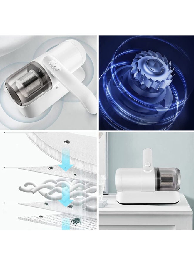 SHOPI Portable Electrical Mites Remover Dust Collector Handheld Wireless Vacuum Cleaner Household Home Instrument Mini Sterilizer Rechargeable Brush with Large Suction for Bed Pillows Cloth Sofas and Carpet - Image 2