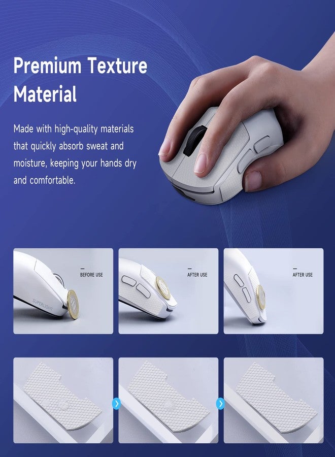 JINGDU Nonslip Skin Compatible with Logitech G PRO Wireless Gaming Mouse, Nonslip Grip Tape, Sweat-Proof Grip, Protective Cover, White - Image 5