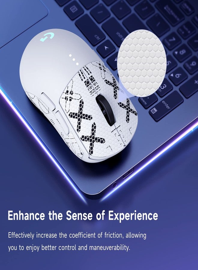 JINGDU Nonslip Skin Compatible with Logitech G PRO Wireless Gaming Mouse, Nonslip Grip Tape, Sweat-Proof Grip, Protective Cover, White - Image 2