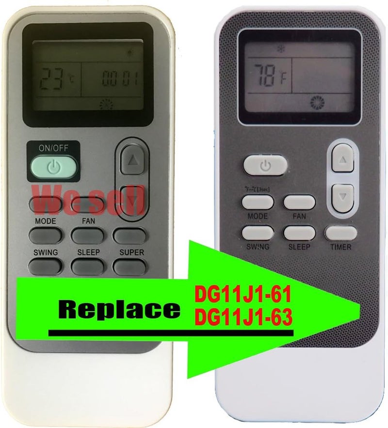 Replacement for LG Air Conditioner Remote Control Model Number (Part Number) DG11J1-61 DG11J1-63