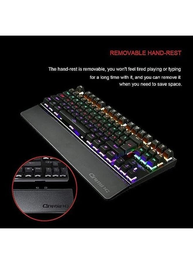 SMILEE - K28 Backlit Gaming Mechanical Keyboard Colorful Led Usb Wired Game Keyboard Black K 28 - Image 1