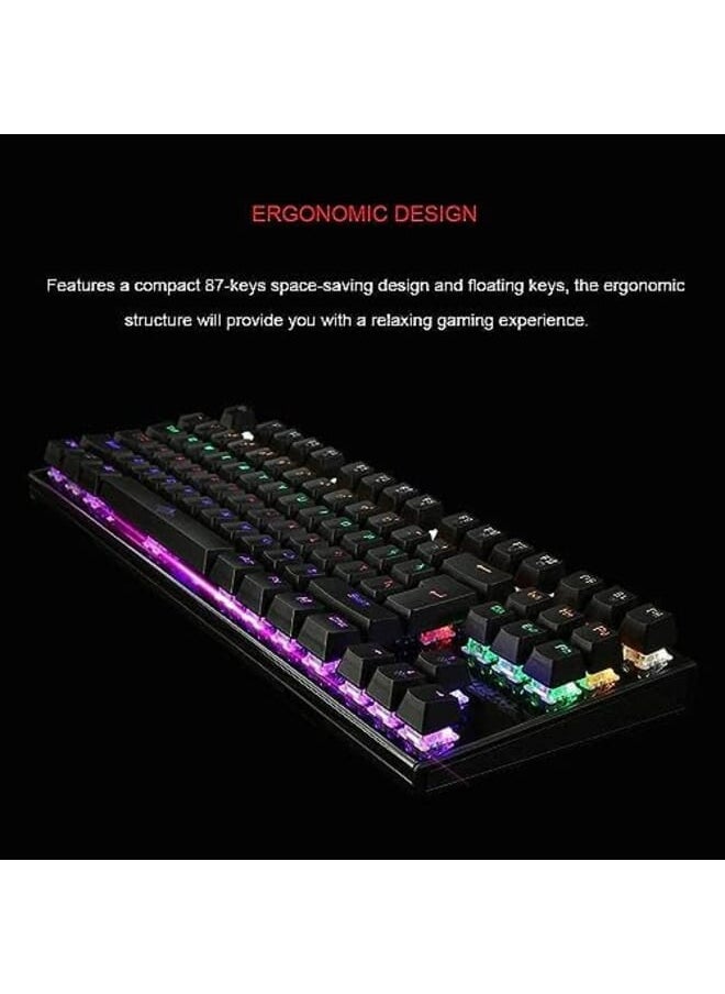 SMILEE - K28 Backlit Gaming Mechanical Keyboard Colorful Led Usb Wired Game Keyboard Black K 28 - Image 1
