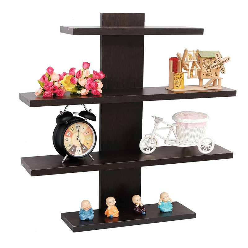 Ebee Engineered Wood Lifestyle Wall ShelfBookshelfDisplay Rack 4 Shelves Model 4 Shelf ws