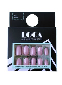 loca loca press on nails pink nude oval shape  - Image 1