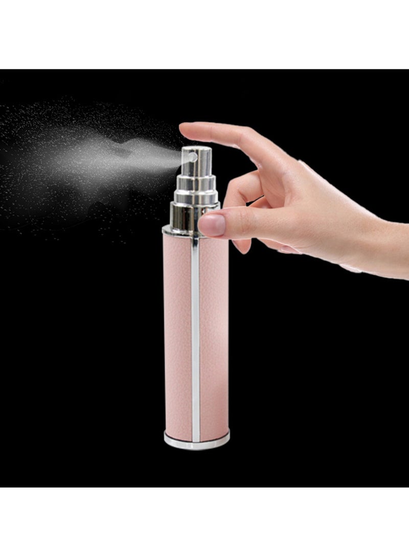 TDAO 5 Pieces High Quality Luxury PU Leather Portable Refillable Perfume Atomizer Bottles with 2 Perfume Dispensers, 10ML Different Color Refillable Spray Bottles, Atomizer Perfume Bottles, Travel Spray Fragrance Atomizer - Image 2