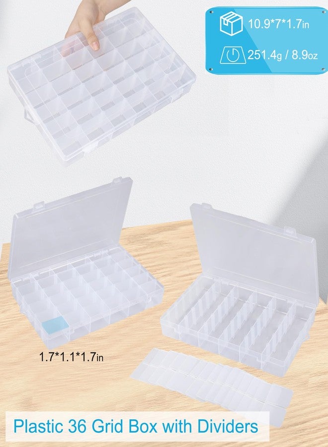 Facikono 6 Pack 36 Grids Bead Organizer Tackle Box Organizers Plastic Organizer Box with Dividers Craft Storage Containers for Beads, Jewelry Clear Boxes Organizers - Image 2