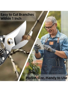 نيبمينينت Pruning Shears, Gardening Scissor, Sharp Bypass Garden Premium Scissors, Stainless Steel Tree Trimmers Secateurs for Gardening, Arboriculture & Plant Nurseries  - Image 5