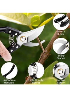 نيبمينينت Pruning Shears, Gardening Scissor, Sharp Bypass Garden Premium Scissors, Stainless Steel Tree Trimmers Secateurs for Gardening, Arboriculture & Plant Nurseries  - Image 4