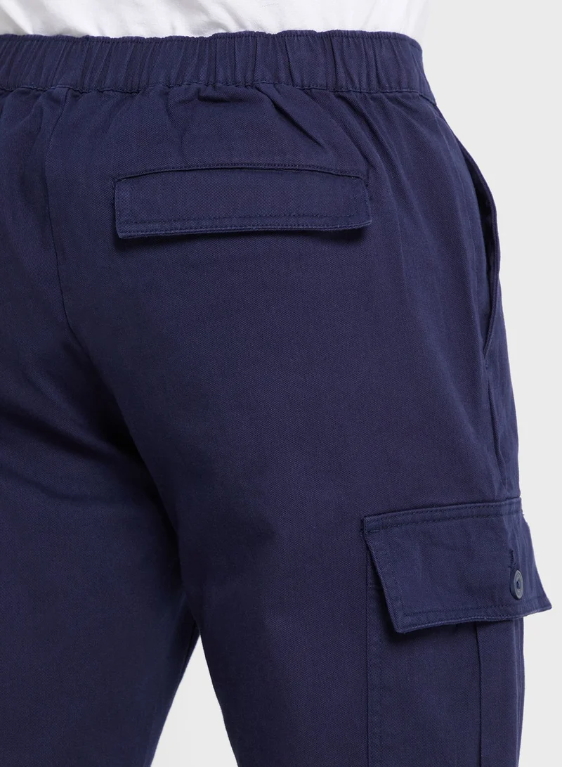 Thomas Scott Thomas Scott Men Comfort Mid-Rise Easy Wash Cargo Trousers