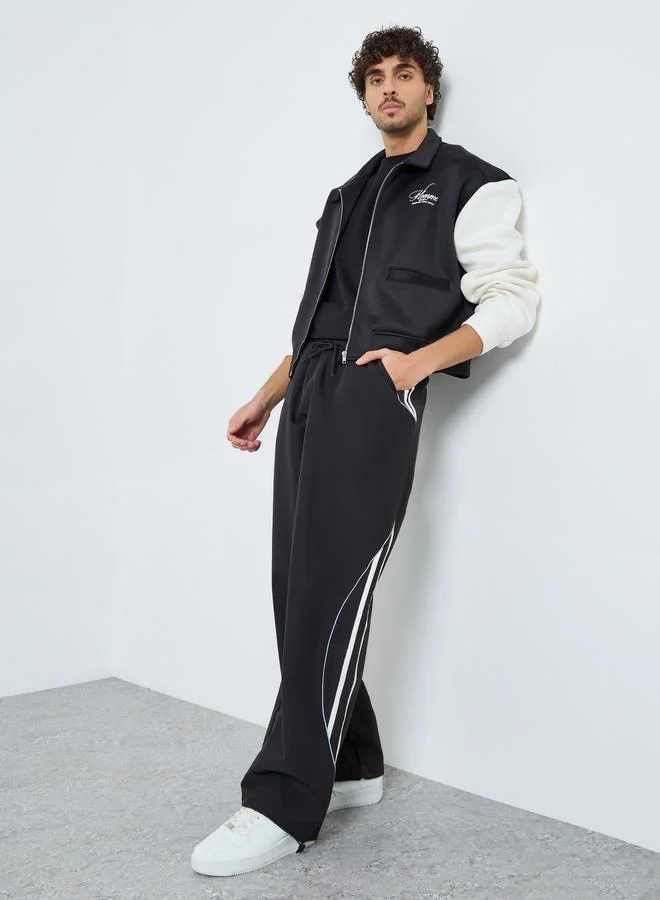 Cut and Sew Panel With Striped Detail Joggers