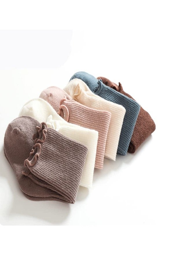 Adeimoo Baby Girls Cotton Socks Newborn Keep Warm Solid Color Sock Knee-High Stockings for Infant Toddler 0-6 Months - Image 3