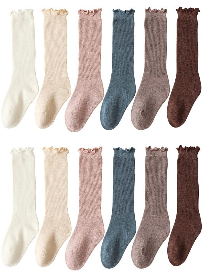 Adeimoo Baby Girls Cotton Socks Newborn Keep Warm Solid Color Sock Knee-High Stockings for Infant Toddler 0-6 Months - Image 1