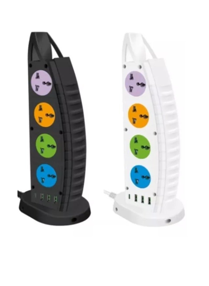 T G Smart Home Systems Styles 2500W 4 Power Socket Black - Image 2