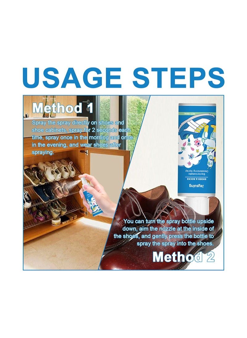 Jaysuing - Natural Shoe Deodorizer Spray Refreshing Foot Spray Odor Remover  Muti Purpose Foot Odor for Shoes Sneakers Boots Sandals Shoe Shock Antibacterial Spray  Shoe And Socks Freshener - Image 1