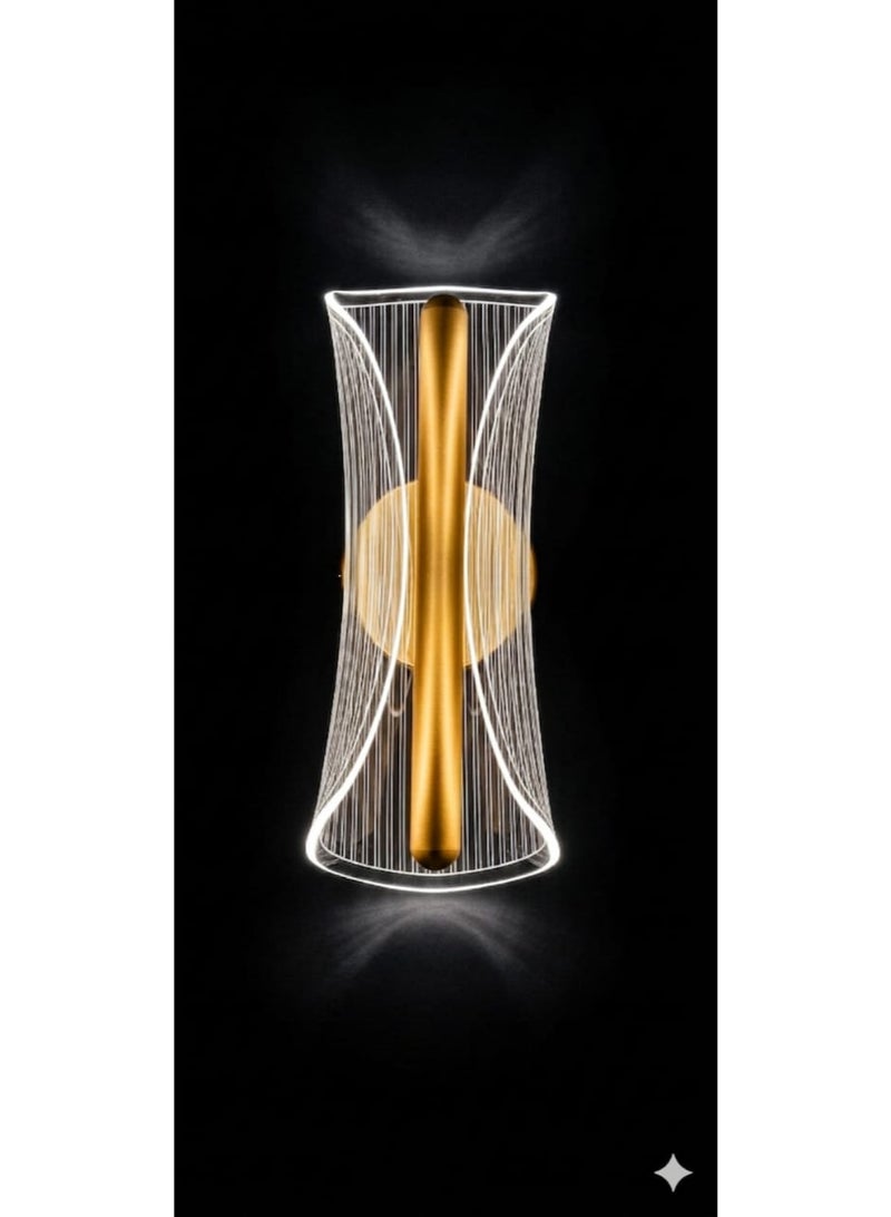 مصباح حائط LED عصري من هامر - 5 واط، مصباح أنيق من الأكريليك والذهبي، 3 ألوان CCT (3000K–6500K)، مصباح حائط مزخرف لغرفة النوم وغرفة المعيشة والممر (الموديل: BR-402) - Image 4