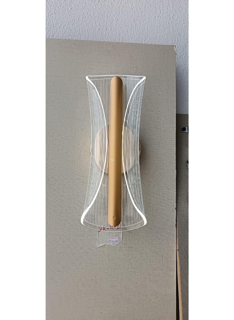 مصباح حائط LED عصري من هامر - 5 واط، مصباح أنيق من الأكريليك والذهبي، 3 ألوان CCT (3000K–6500K)، مصباح حائط مزخرف لغرفة النوم وغرفة المعيشة والممر (الموديل: BR-402) - Image 1
