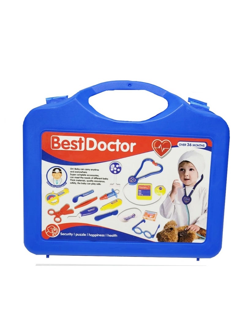 Toys Best Doctor Tools Of Doctor Plastic Bag Blue Bag 11 Pieces  - Image 1
