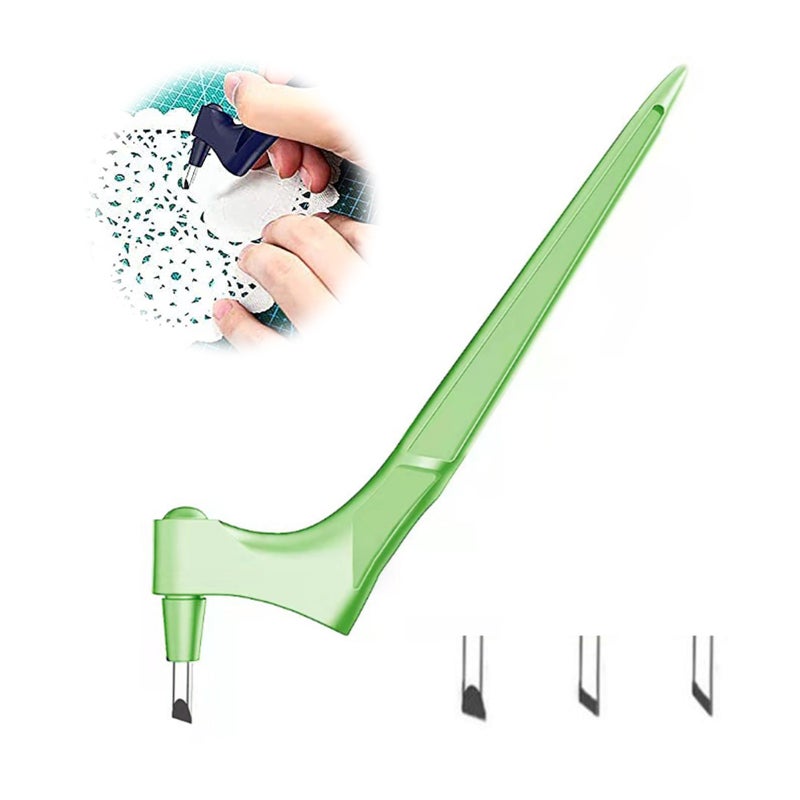 Craft Knife: 360° Rotating Blade Safe Cutting Tool - 3 Multi-Angle Blades Anti-Skid Precision Tool for Young Craft Enthusiasts Art Scrapbooking Vinyl Cutting - Image 1