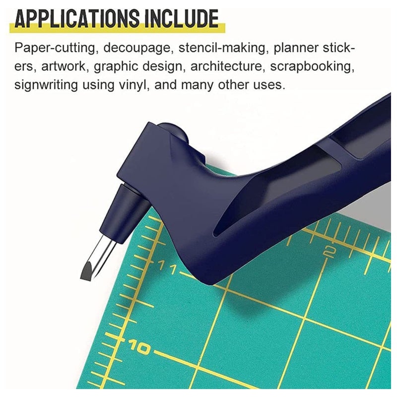 Craft Knife: 360° Rotating Blade Safe Cutting Tool - 3 Multi-Angle Blades Anti-Skid Precision Tool for Young Craft Enthusiasts Art Scrapbooking Vinyl Cutting - Image 4