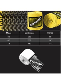 Starpro Boxing Hand Wraps Carbon Woven Cotton Bandages 2.55m 3.5m 4.5m Boxing Wraps For Men Women Kids for Training Sparring Fitness & Martial Arts  - Image 2