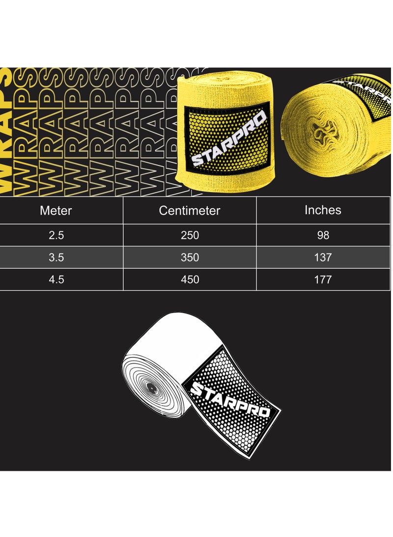 Starpro Boxing Hand Wraps Carbon Woven Cotton Bandages 2.55m 3.5m 4.5m Boxing Wraps For Men Women Kids for Training Sparring Fitness & Martial Arts - Image 2