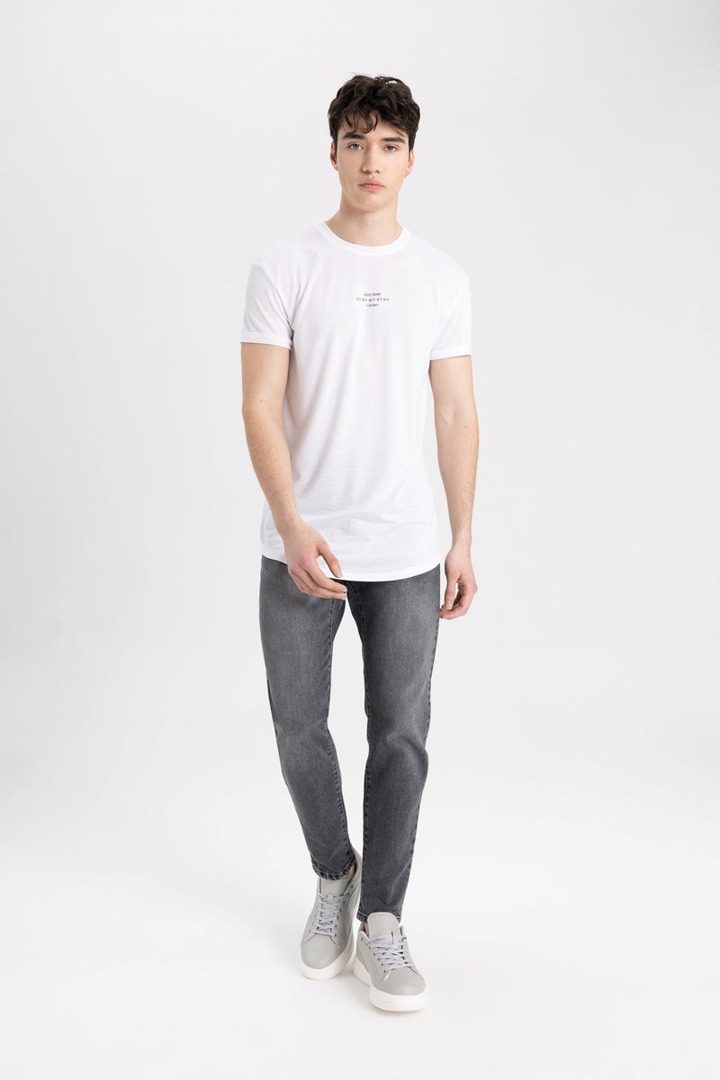 DeFacto Man Long Muscle Fit Crew Neck Printed Short Sleeve T-Shirt  - Image 5