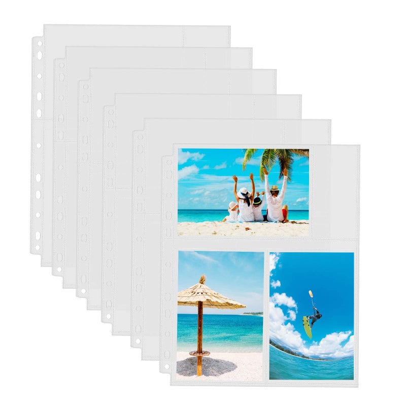 Sooez Sooez 30 Pack 4x6 Photo Sleeves for 3 Ring Binder 180 Pictures Heavy Duty Plastic Album Refill Pages Clear Archival Sheets 85x11 