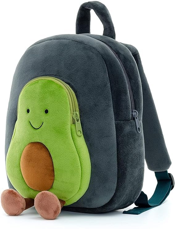 Storescent Kids Velvet School Bag Plush Backpack Baby Girl Preschool Bags Ideal for Baby Boy & Girl Picnic Bags (2-5 Years) (Green-Avacado) - Image 2