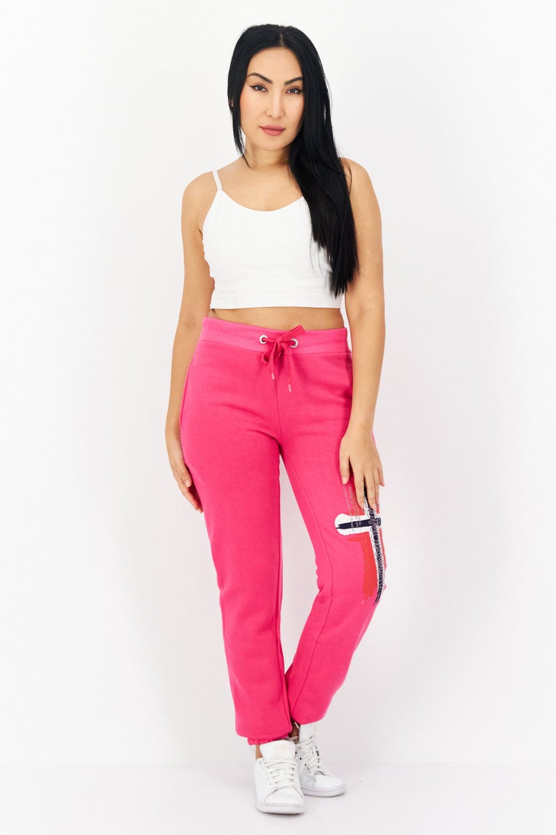 GEOGRAPHICAL NORWAY Women Regular Fit Graphic Jogger Pant, Pink Combo  - Image 4