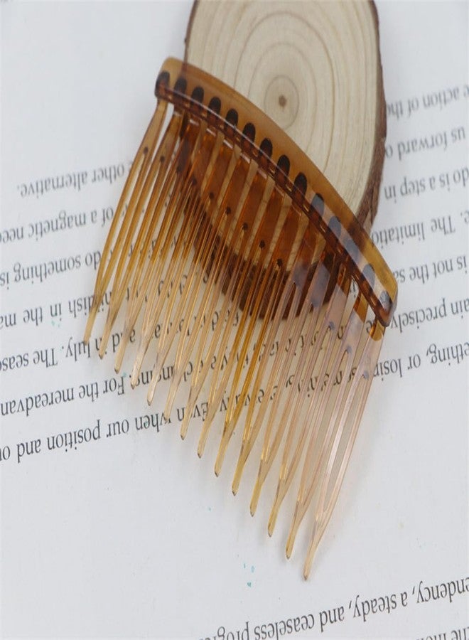 Quupy 10Pcs 7x4.5CM Hair Side Combs 14 Teeth Plastic French Twist Comb Vintage Fine Hair Clips Hair Styling Accessories for Women Girls Bridal Wedding(Coffee) - Image 4