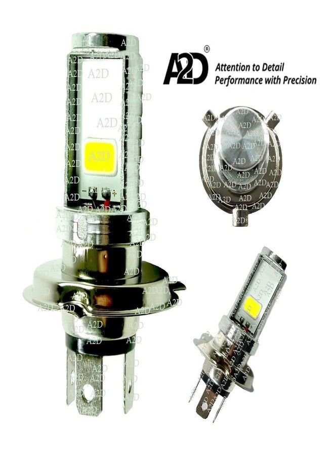 A2D 12175 12V Lens Top Cobe H4 / HS1 Bike LED Headlight Bulb Replacement White for Yamaha FZ S Ver 2.0 FI - Image 2