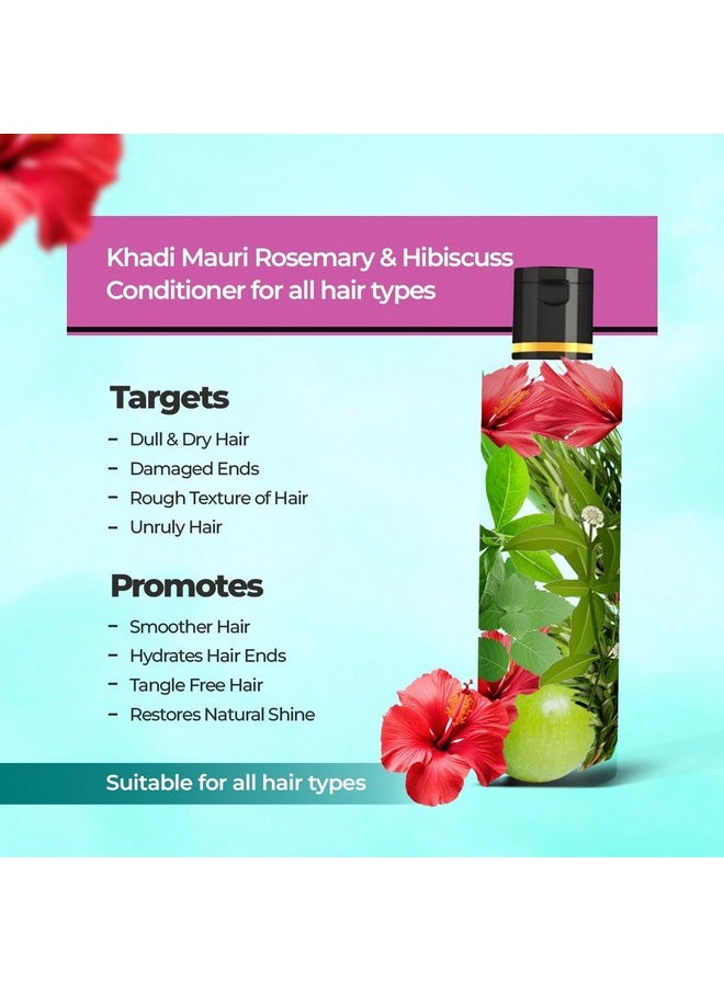 Khadi Mauri Herbal Rosemary & Hibiscus Hair Conditioner | Repairs Damage &Restores Silkiness, Anti Hairfall | Sles & Paraben Free | Suitable For All Hair Types, For Men & Women | 210 Ml  - Image 3