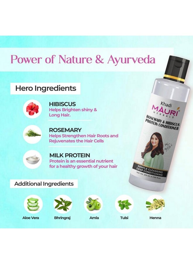 Khadi Mauri Herbal Rosemary & Hibiscus Hair Conditioner | Repairs Damage &Restores Silkiness, Anti Hairfall | Sles & Paraben Free | Suitable For All Hair Types, For Men & Women | 210 Ml  - Image 4