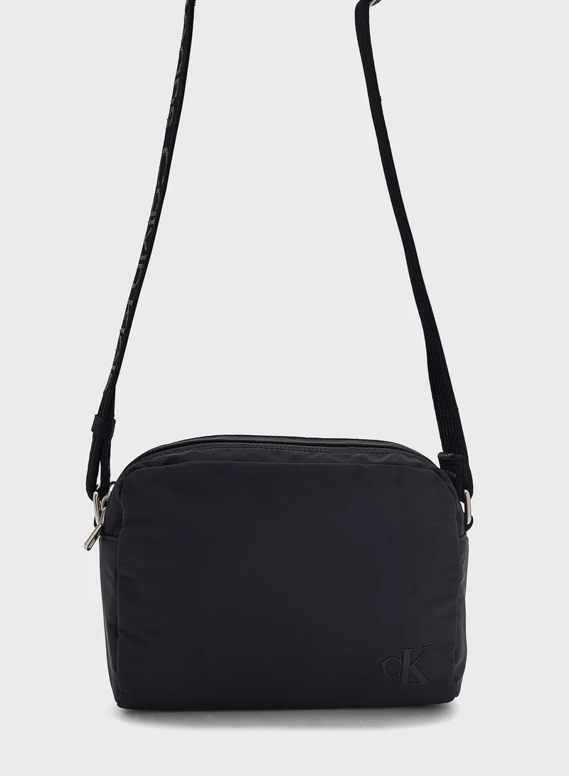 Calvin Klein Jeans Zip Over Logo Detailed Crossbody