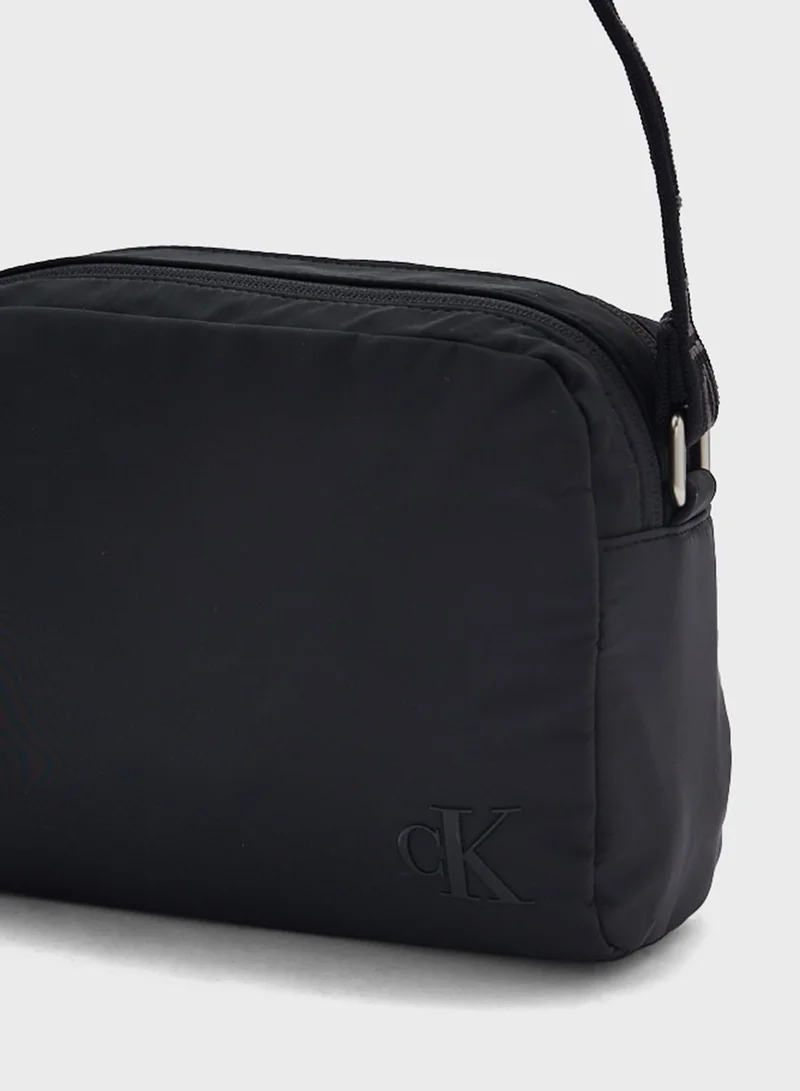 Calvin Klein Jeans Zip Over Logo Detailed Crossbody