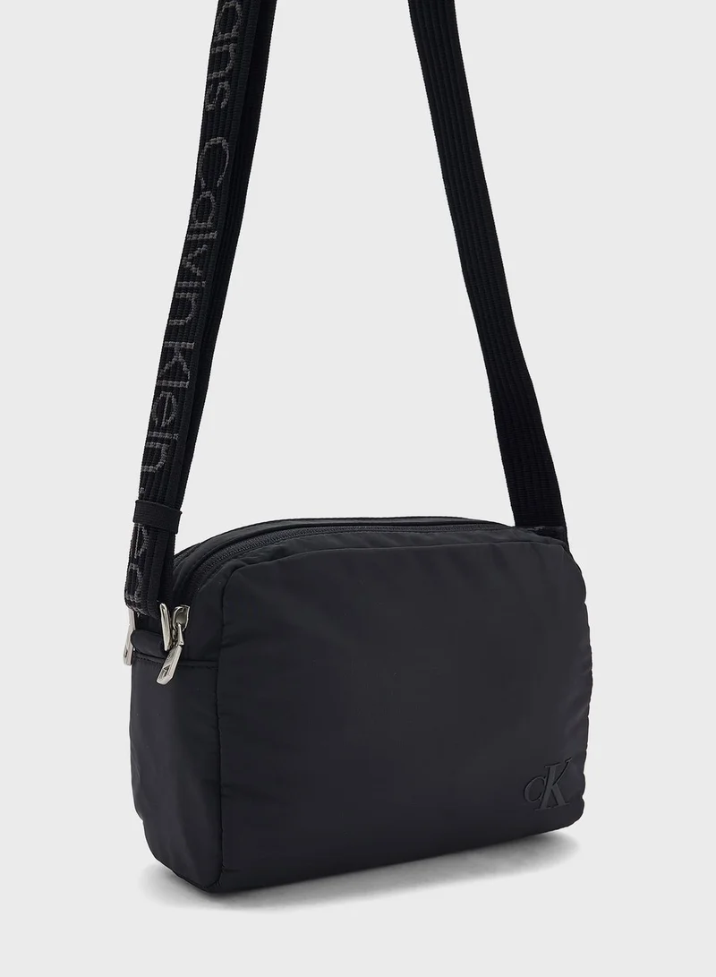 Calvin Klein Jeans Zip Over Logo Detailed Crossbody