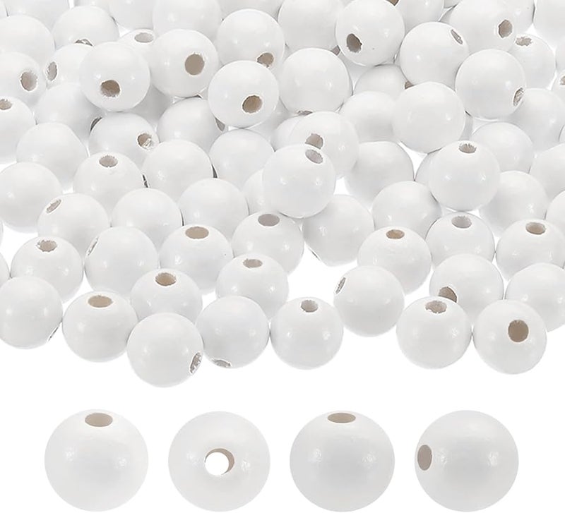باتيكيل 16 مم خرز خشب طبيعي 300 قطعة خرز فاصل مستدير فضفاض للحرف اليدوية وصنع المجوهرات - Image 2