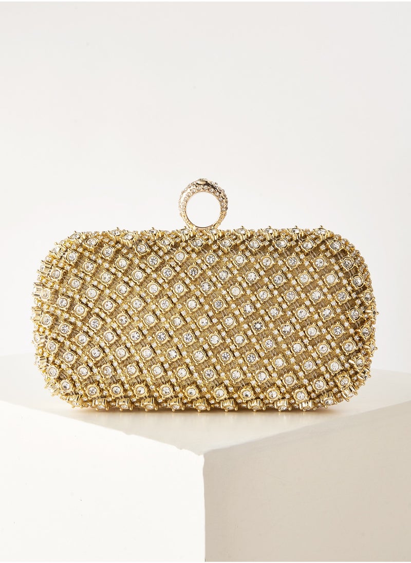 Generic - Glitter Bling Glamorous,Elegant,Exquisite,Quiet Luxury Fashionable Evening Bag With Rhinestone Decoration Dinner Bag,Elegant Rhinestone Rhinestone,Crystal Decor,Faux Pearl For Party Girl,Woman,For Lady,Bride Perfect for Party,Wedding,Prom,Dinner/Banquet Best gift for women - Image 1